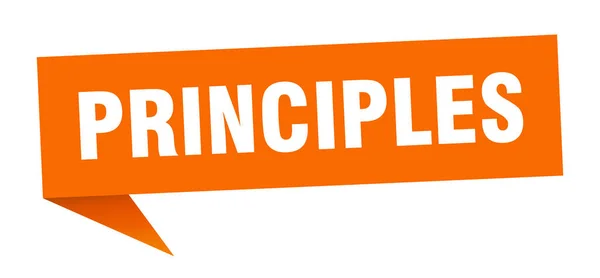 Банер Принципів Принципи Мовної Бульбашки Знак Принципів — стоковий вектор