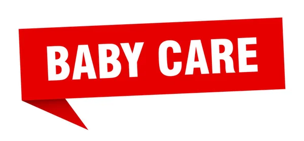 Banner Cuidados Com Bebê Bolha Fala Cuidado Bebê Sinal Cuidado — Vetor de Stock