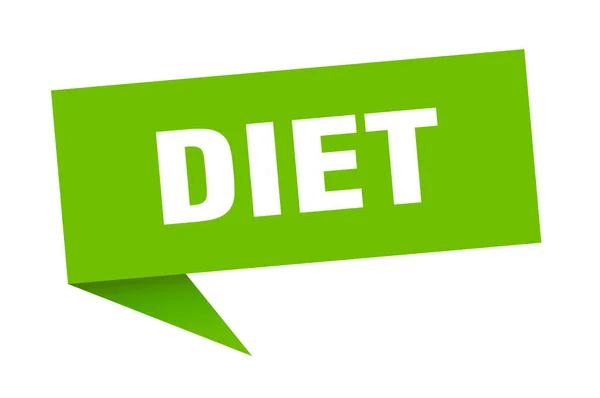 Baner Dietetyczny Bańka Mowy Dietetycznej Znak Diety — Wektor stockowy