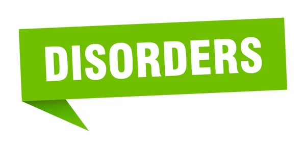 Disorders Banner Disorders Speech Bubble Disorders Sign — Stock Vector