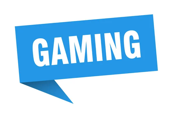 Gaming Banner Gaming Speech Bubble Gaming Sign — Stock Vector