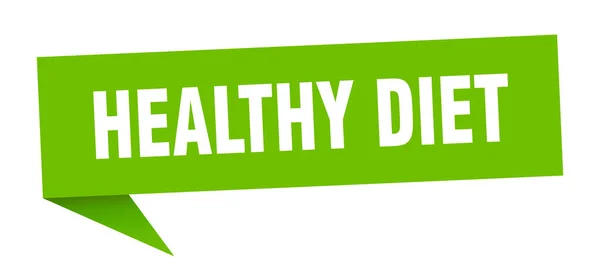 Zdrowy Baner Diety Zdrowej Diety Bańki Mowy Zdrowa Dieta Znak — Wektor stockowy