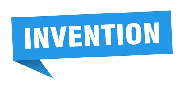 Bandiera Dell Invenzione Bolla Discorso Invenzione Segno Invenzione — Vettoriale Stock