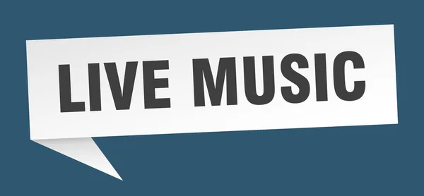 Live Musik Live Musik Sprechblase Live Musik — Stockvektor