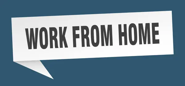 Εργασία Από Σπίτι Πανό Δουλειά Από Σπίτι Φούσκα Ομιλία Εργασία — Διανυσματικό Αρχείο