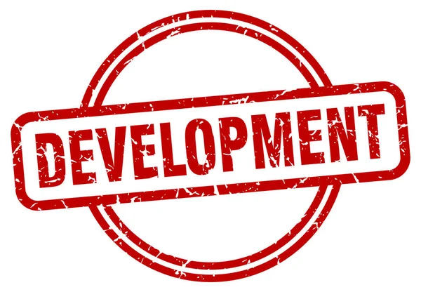 Development Grunge Stempel Entwicklung Rund Jahrgangsstempel — Stockvektor