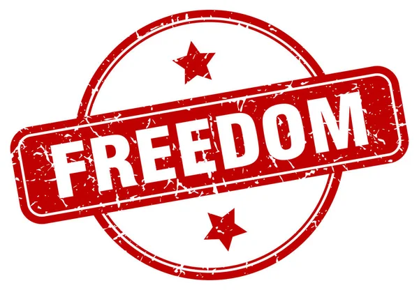 Freedom Grunge Stempel Freiheit Runde Jahrgangsmarke — Stockvektor