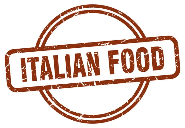 Italienischer Food Grunge Stempel Italienisches Essen Rund Vintage Stempel — Stockvektor