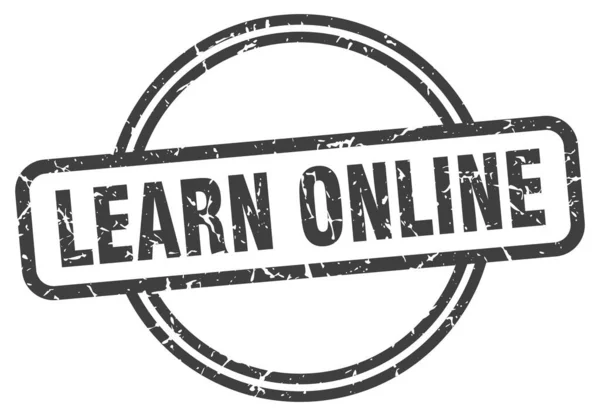 Lernen Online Grunge Stempel Lernen Sie Online Rund Vintage Stempel — Stockvektor