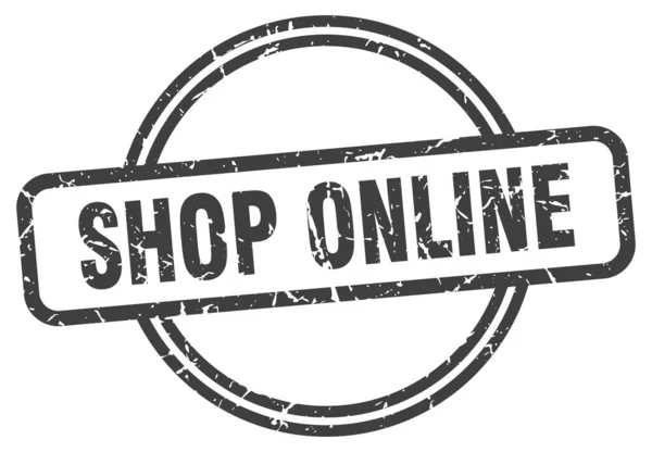 Handla Online Grunge Stämpel Handla Online Runda Vintage Stämpel — Stock vektor