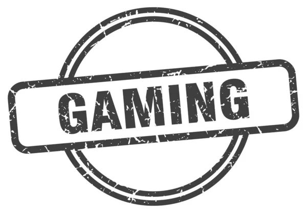 Gokgrunge Stempel Gaming Ronde Vintage Stempel — Stockvector