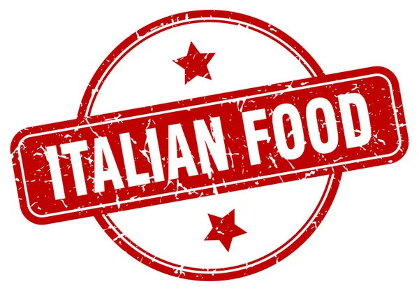Italienischer Food Grunge Stempel Italienisches Essen Rund Vintage Stempel — Stockvektor