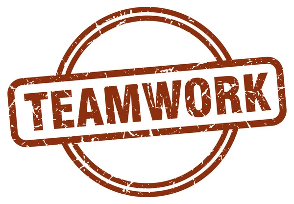 Teamwork Grunge Stamp Teamwork Vintage Stamp — Stock Vector