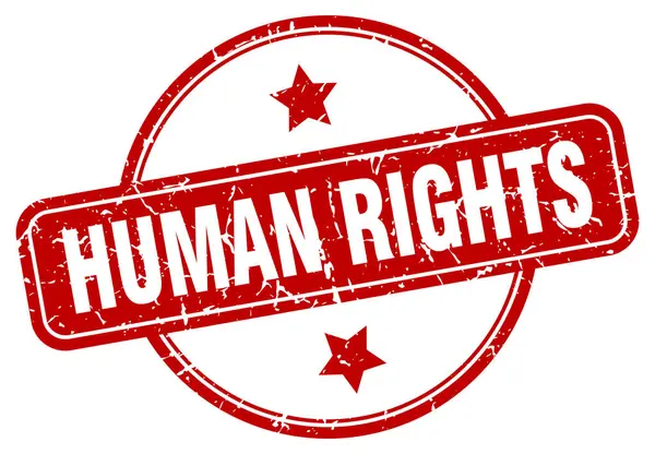Sello Grunge Derechos Humanos Derechos Humanos Sello Vintage Redondo — Vector de stock