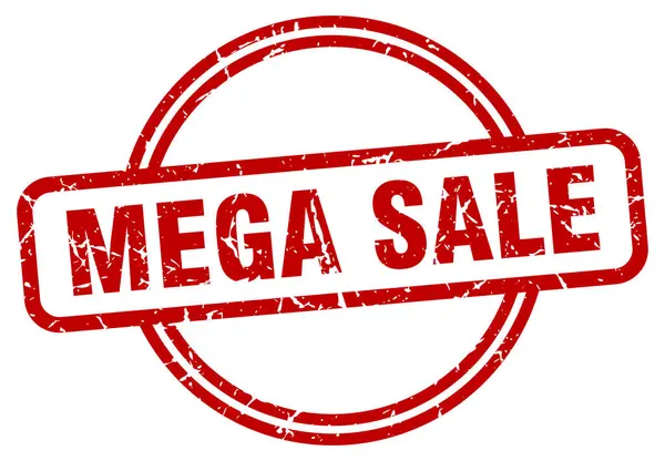Mega Výprodej Grunge Razítko Mega Prodej Kulaté Vinobraní Razítko — Stockový vektor