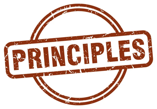 Принципи Гранжева Марка Принципи Круглий Вінтажний Штамп — стоковий вектор