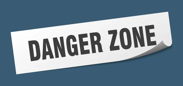 Etiqueta Zona Perigo Zona Perigo Sinal Isolado Quadrado Etiqueta Zona — Vetor de Stock