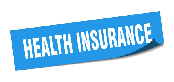 医疗保险贴纸 健康保险广场孤立的标志 健康保险标签 — 图库矢量图片