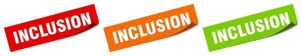 Pegatina Inclusión Inclusión Signo Cuadrado Aislado Etiqueta Inclusión — Archivo Imágenes Vectoriales