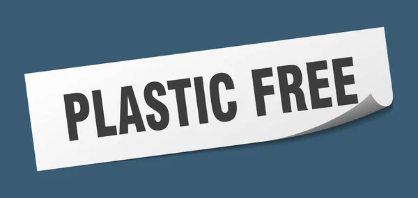 Autocollant Plastique Gratuit Plastique Libre Carré Isolé Signe Étiquette Libre — Image vectorielle