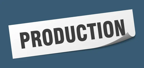 Pegatina Producción Producción Cuadrado Signo Aislado Etiqueta Producción — Vector de stock