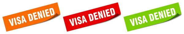 Etiqueta Visa Denegada Visa Denegada Signo Cuadrado Aislado Etiqueta Denegada — Vector de stock