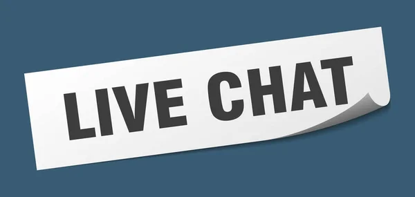 Live Chat Sticker Live Chat Vierkant Geïsoleerd Teken Live Chat — Stockvector