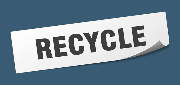 Recycling Aufkleber Recycling Quadratischen Isolierten Zeichen Recycling Label — Stockvektor