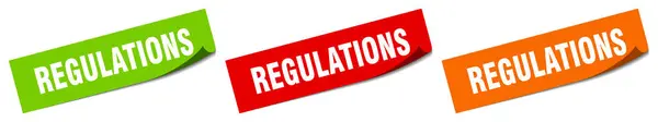 Regulamentação Adesivo Regulamentos Quadrado Sinal Isolado Regulamentação Rótulo — Vetor de Stock