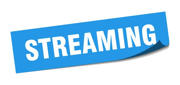 Adesivo Streaming Streaming Segno Quadrato Isolato Etichetta Streaming — Vettoriale Stock