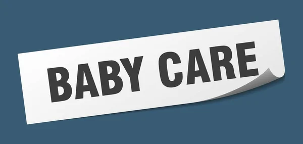 Etiqueta Cuidado Bebê Cuidado Bebê Sinal Isolado Quadrado Etiqueta Cuidado — Vetor de Stock