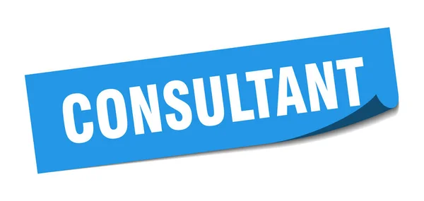 Etiqueta Consultor Consultor Quadrado Sinal Isolado Rótulo Consultor — Vetor de Stock