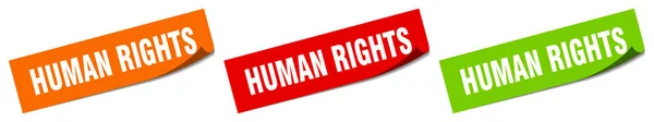 Menschenrechtsaufkleber Menschenrechte Quadratisch Isoliert Zeichen Menschenrechtslabel — Stockvektor