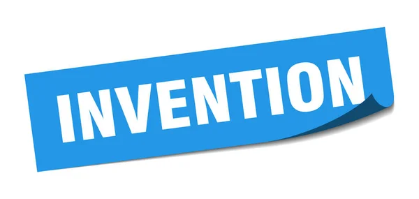 Adesivo Invenzione Invenzione Quadrato Segno Isolato Etichetta Invenzione — Vettoriale Stock