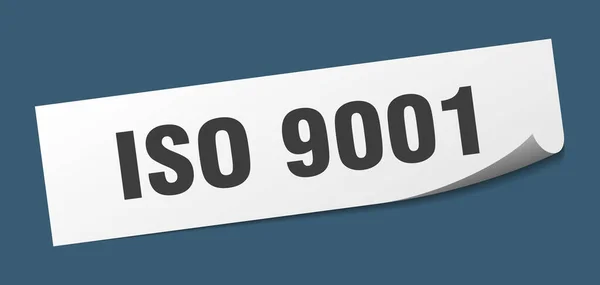 Iso 9001 Nálepka Izo 9001 Čtvercový Izolovaný Znak Popisek Iso — Stockový vektor