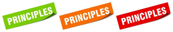 Pegatina Principios Principios Signo Cuadrado Aislado Etiqueta Principios — Vector de stock