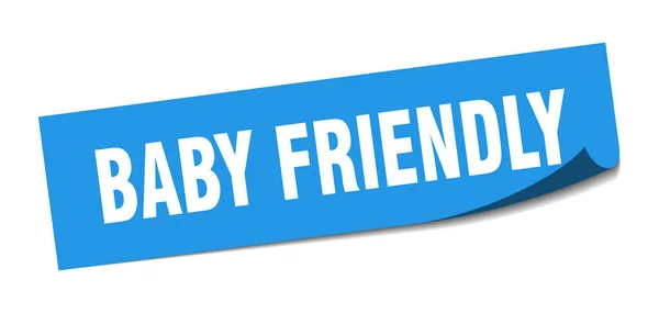 Adesivo Bebê Amigável Bebê Amigável Quadrado Isolado Sinal Rótulo Bebê — Vetor de Stock