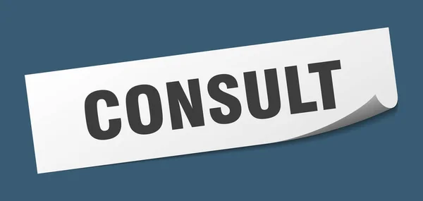 Consulter Autocollant Consulter Carré Isolé Signe Consulter Label — Image vectorielle