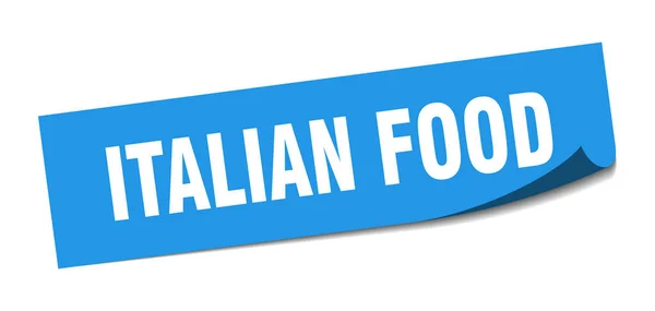 Italienischer Lebensmittelaufkleber Italienisches Essen Quadrat Isolierte Zeichen Italienisches Lebensmitteletikett — Stockvektor