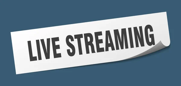 Adesivo Live Streaming Live Streaming Piazza Segno Isolato Etichetta Live — Vettoriale Stock