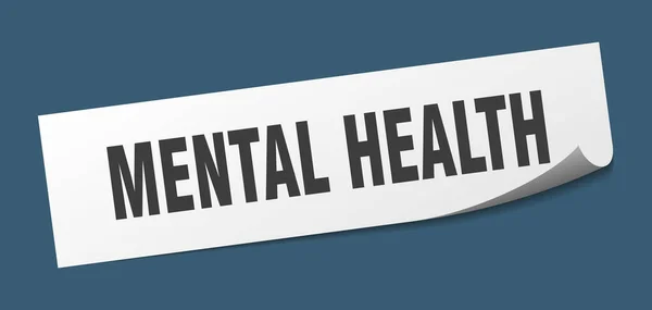 Mental Health Sticker Mental Health Square Isolated Sign Mental Health — Stock Vector