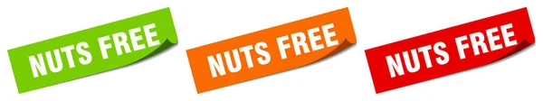 Nuts Free Sticker Nuts Free Square Isolated Sign Nuts Free — Stock Vector