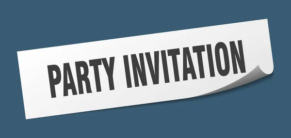 Adesivo Convite Festa Partido Convite Quadrado Sinal Isolado Etiqueta Convite —  Vetores de Stock