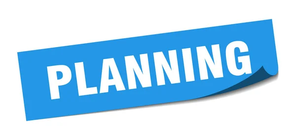 Pegatina Planificación Planificación Cuadrada Signo Aislado Etiqueta Planificación — Archivo Imágenes Vectoriales