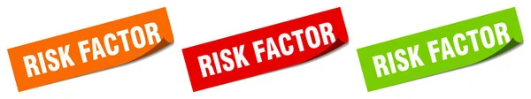 Risikofaktoraufkleber Risikofaktor Quadrat Isolierte Zeichen Risikofaktorkennzeichnung — Stockvektor