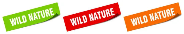 Wild Nature Sticker Wild Nature Square Isolated Sign Wild Nature — Stock Vector