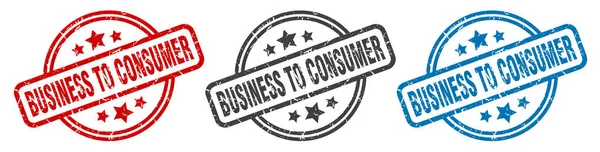 Mezi Podniky Spotřebiteli Mezi Obchodem Spotřebitelem Izolované Znamení Sada Obchodních — Stockový vektor
