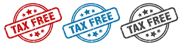 Steuerstempel Steuerfreies Rundzeichen Steuerfreies Etikett — Stockvektor
