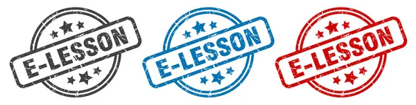 Lektionsstämpel Lektionsrunda Isolerad Skylt Etikett För Lektion — Stock vektor