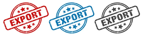 Carimbo Exportação Exportação Redondo Sinal Isolado Conjunto Etiquetas Exportação —  Vetores de Stock